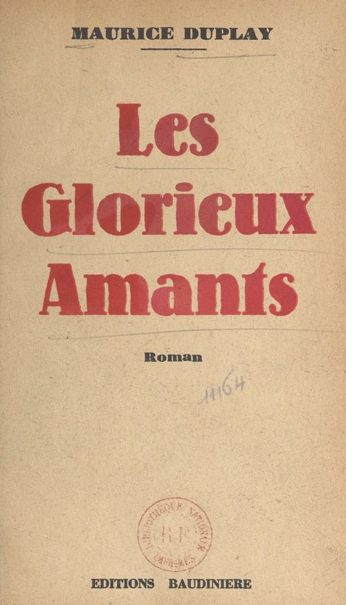 Couverture ebook de Les glorieux amants, de Maurice Duplay