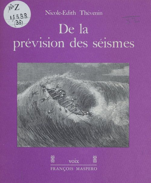 Couverture ebook de De la prévision des séismes, de Nicole-Edith Thevenin