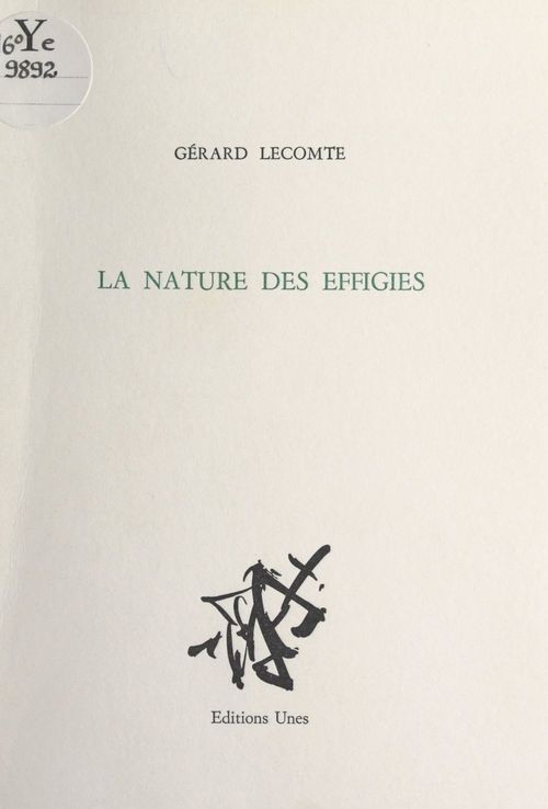 Couverture ebook de La nature des effigies, de Gérard Lecomte
