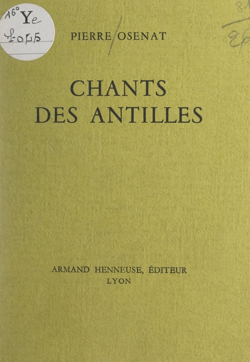Couverture ebook de Chants des Antilles, de Pierre Osenat