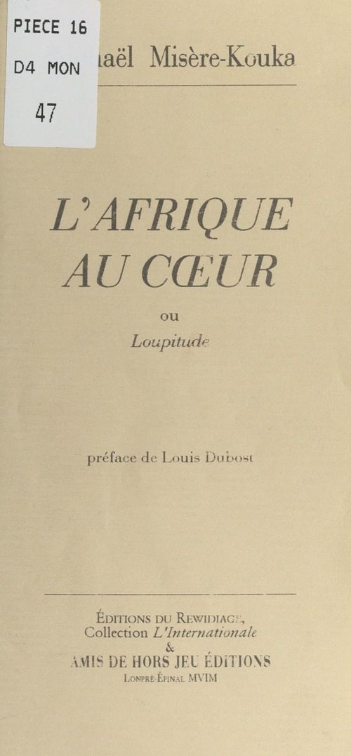 Couverture ebook de L'Afrique au coeur, de Raphael Misere-Kouka