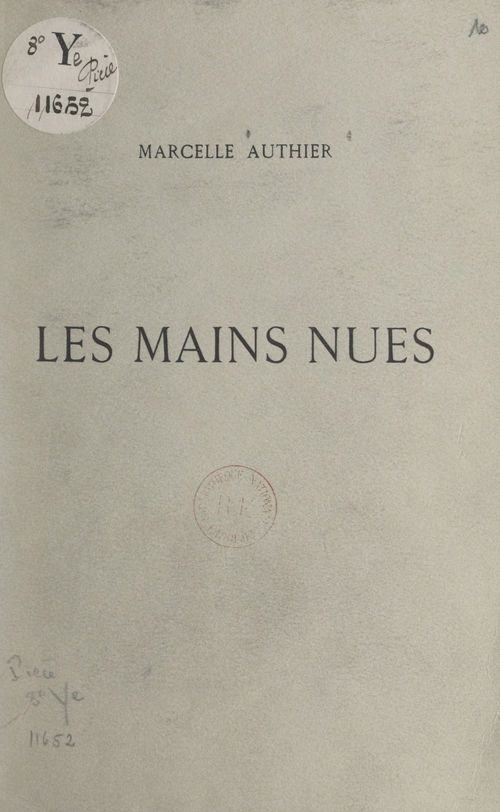 Couverture ebook de Les mains nues, de Marcelle Authier