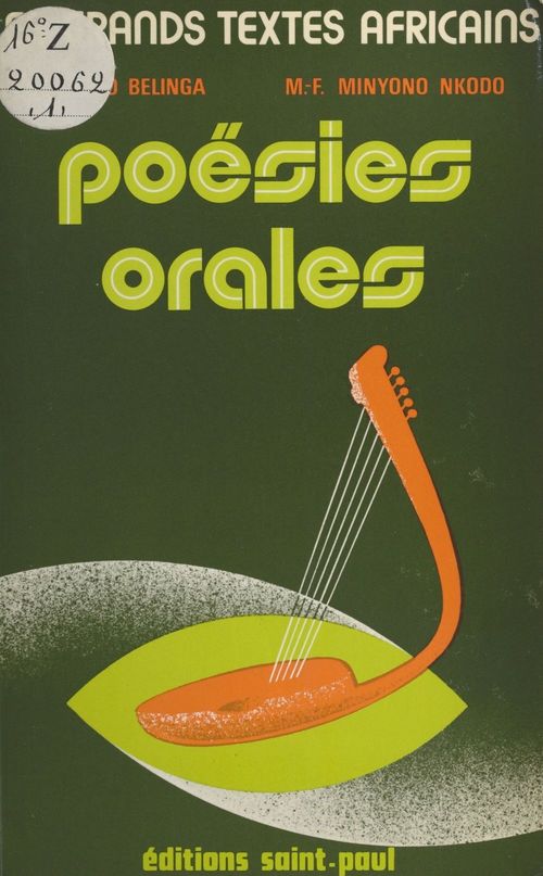 Couverture ebook de Poésies orales, de Mathieu-Francois Minyono-Nkodo, Samuel-Martin Eno Belinga