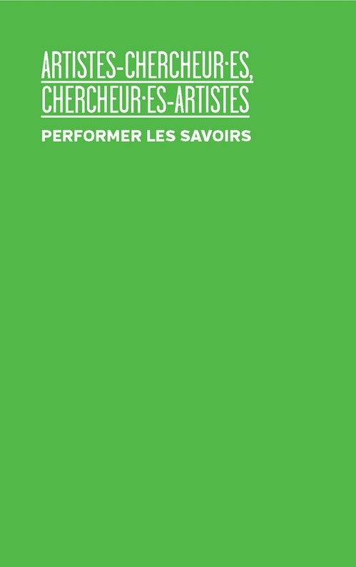 Couverture ebook de Artistes-chercheur·es, chercheur·es-artistes, de