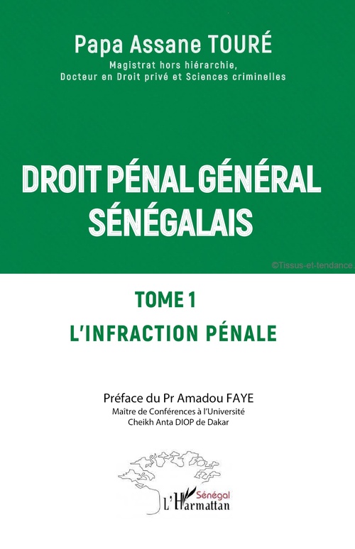 ebook cover of Droit pénal général sénégalais, by Papa Assane Touré