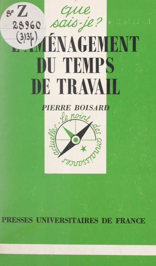 Couverture ebook de L'aménagement du temps de travail, de Pierre Boisard