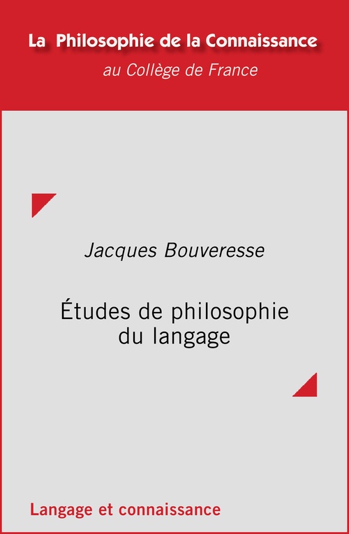 ebook cover of Études de philosophie du langage, by Jacques Bouveresse