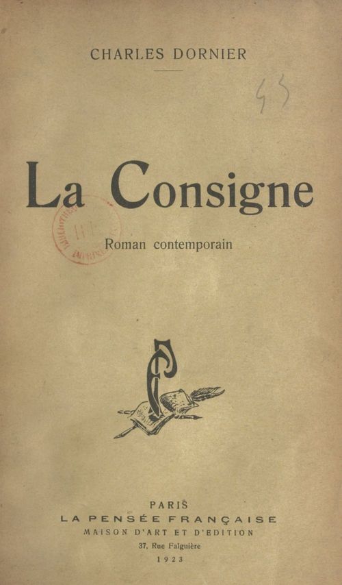 Couverture ebook de La consigne, de Charles Dornier
