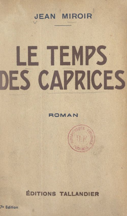 ebook cover of Le temps des caprices, by Jean Miroir