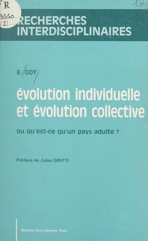 ebook cover of Évolution individuelle et évolution collective, by Etienne Got