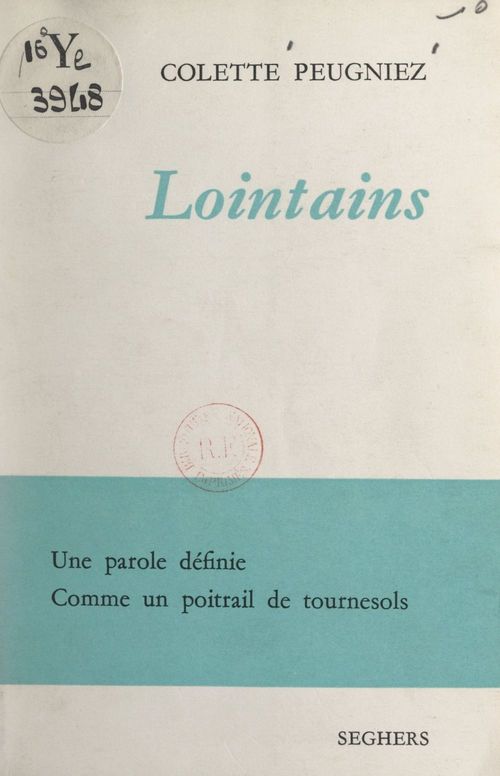 ebook cover of Lointains, by Colette Peugniez