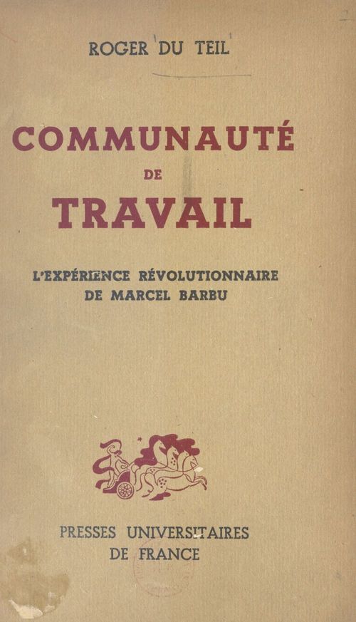 Couverture ebook de Communauté de travail, de Roger Du Teil