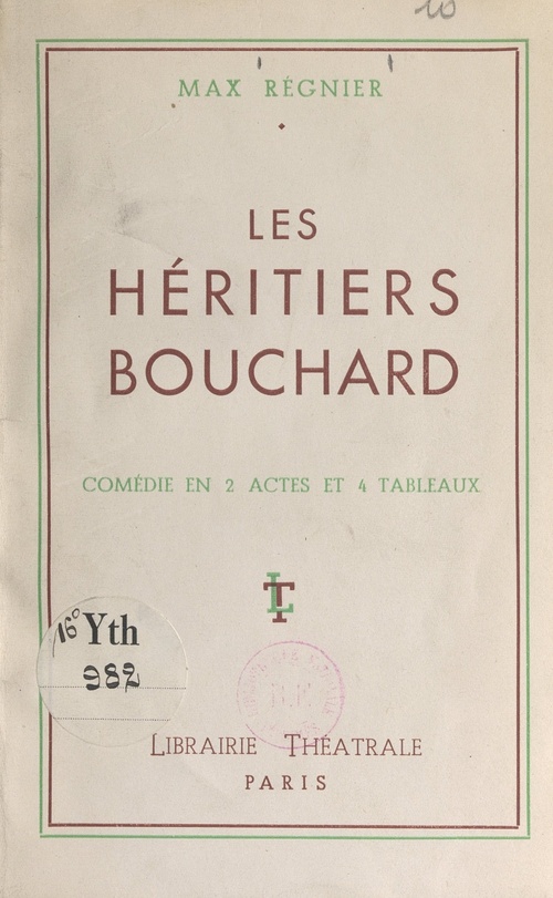 Couverture ebook de Les héritiers Bouchard, de Max Regnier