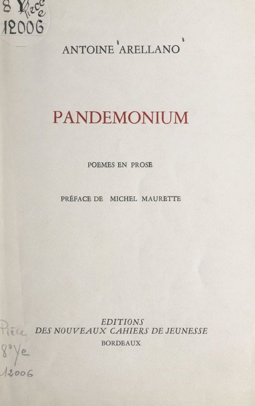 Couverture ebook de Pandemonium, de Antoine Arellano