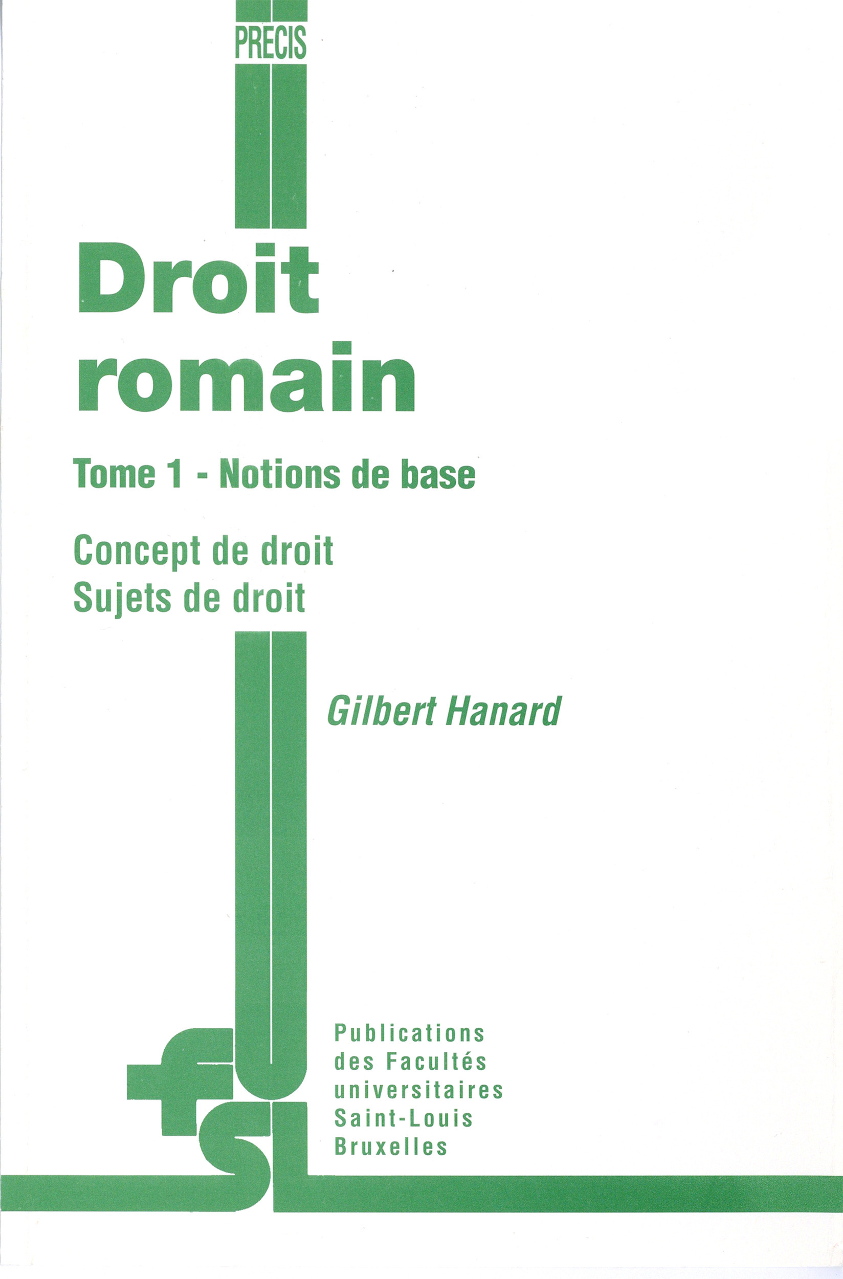 ebook cover of Droit romain. Tome 1, by Gilbert Hanard