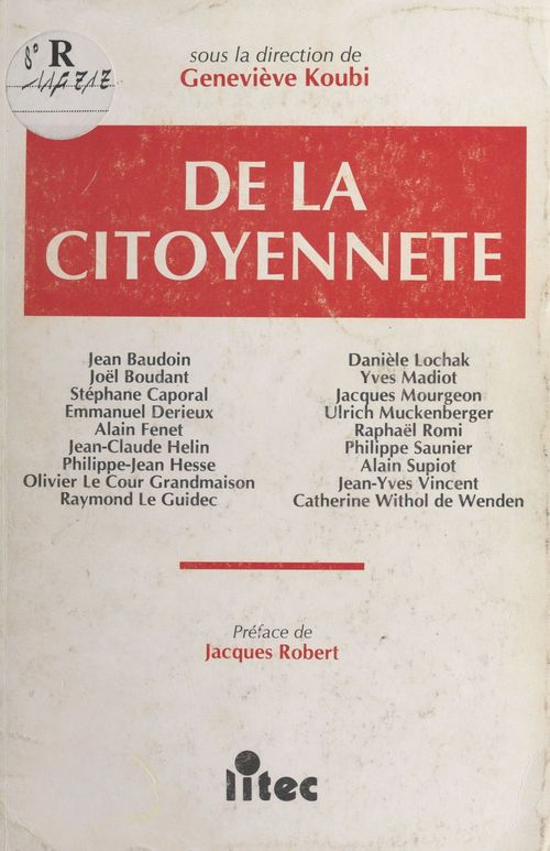 ebook cover of De la citoyenneté, by Koubi