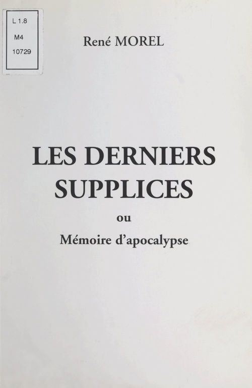 ebook cover of Les derniers supplices, by Rene Morel