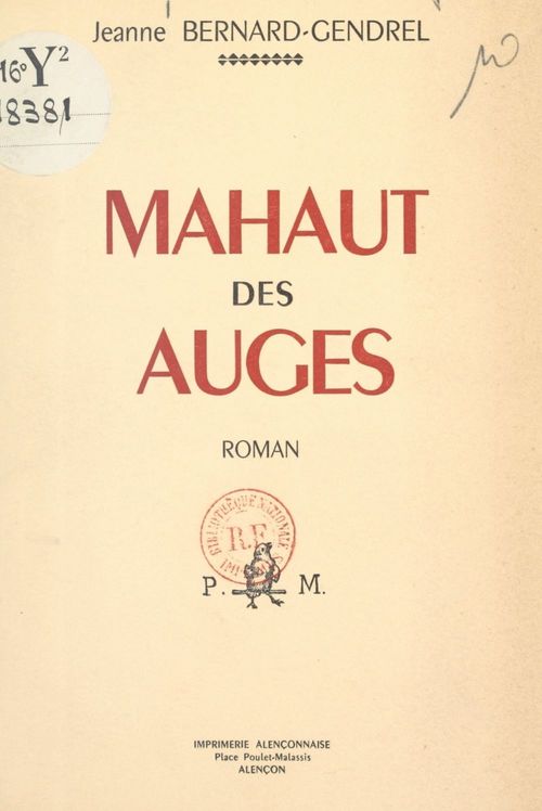Couverture ebook de Mahaut des Auges, de Jeanne Bernard-Gendrel