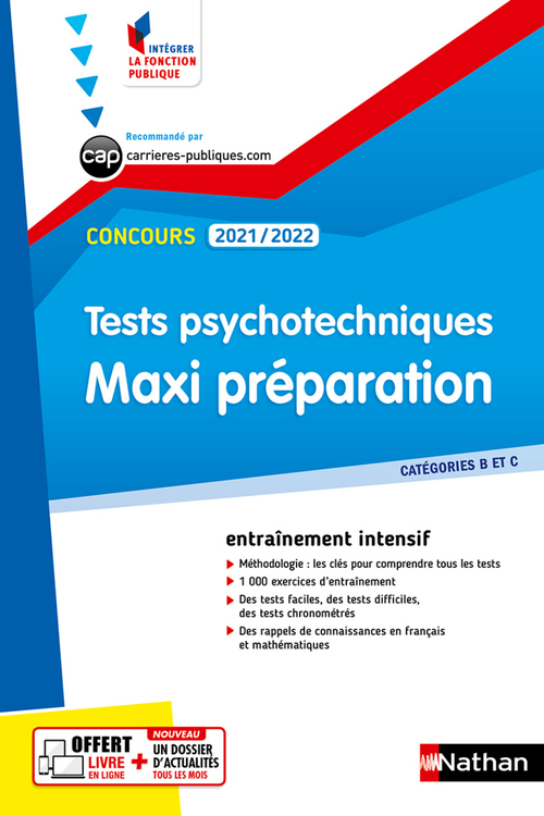 ebook cover of Tests psychotechniques - Maxi préparation - N° 55 (Intégrer la fonction publique) E-PUB 2021, by Elisabeth Simonin
