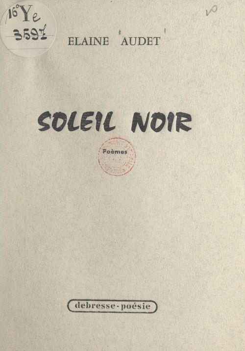 Couverture ebook de Soleil noir, de Elaine Audet