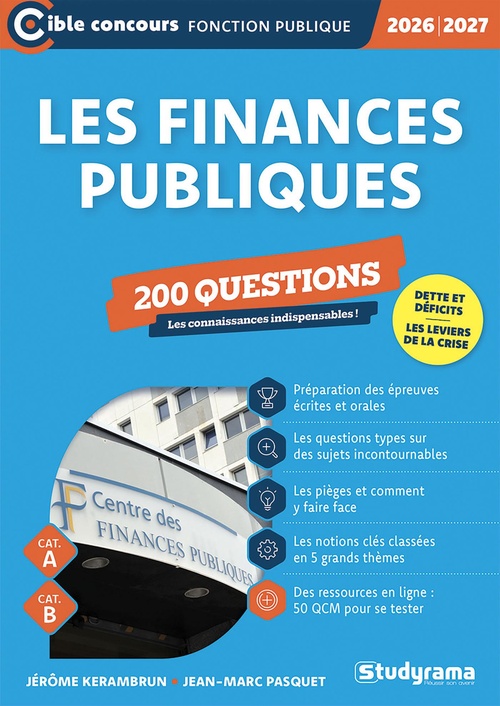 ebook cover of Les finances publiques - 200 questions - Catégories A et B - Édition 2026-2027, by Jérôme Kerambrun, Jean-Marc Pasquet