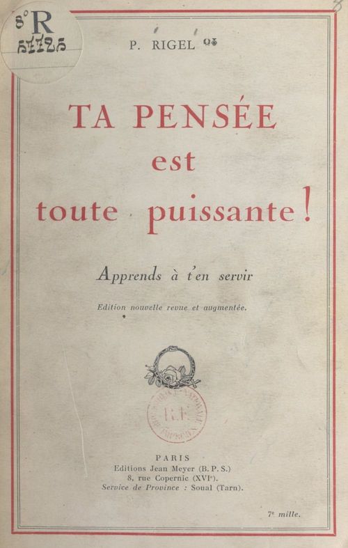 Couverture ebook de Ta pensée est toute puissante !, de Paul Rigel