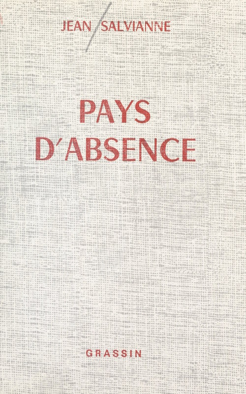 ebook cover of Pays d'absence, by Jean Salvianne