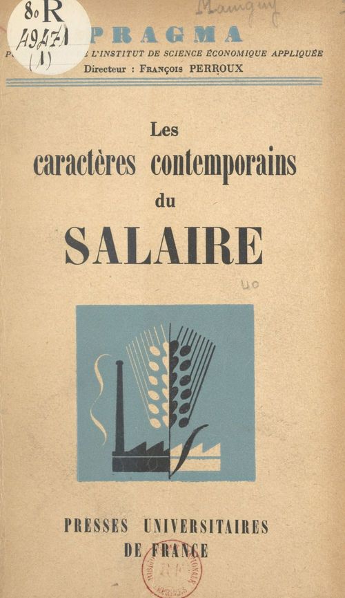 Couverture ebook de Les caractères contemporains du salaire, de Yves Mainguy