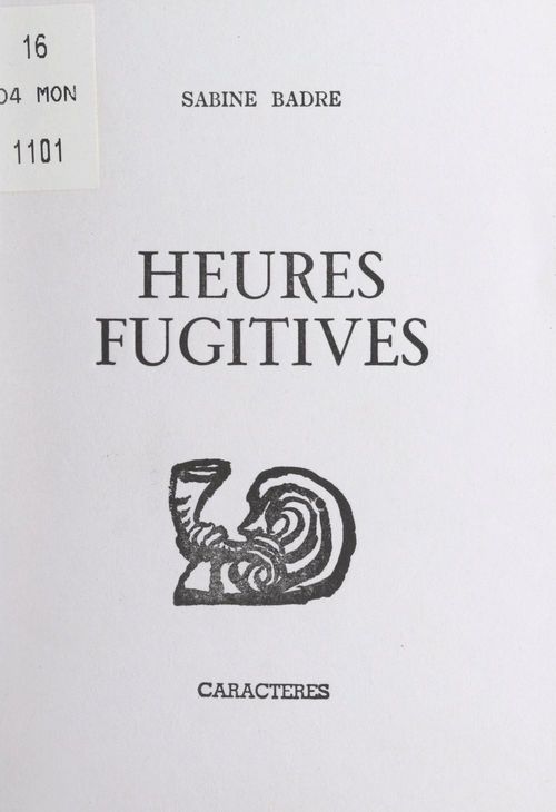 ebook cover of Heures fugitives, by Sabine Badre