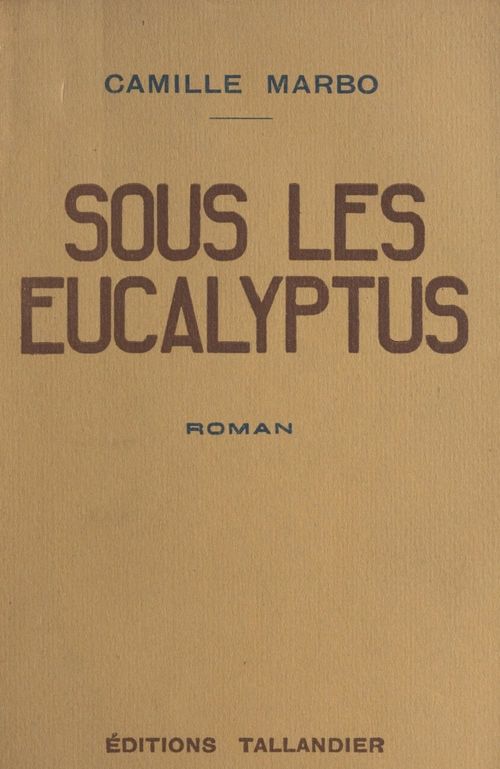 ebook cover of Sous les eucalyptus, by Camille Marbo