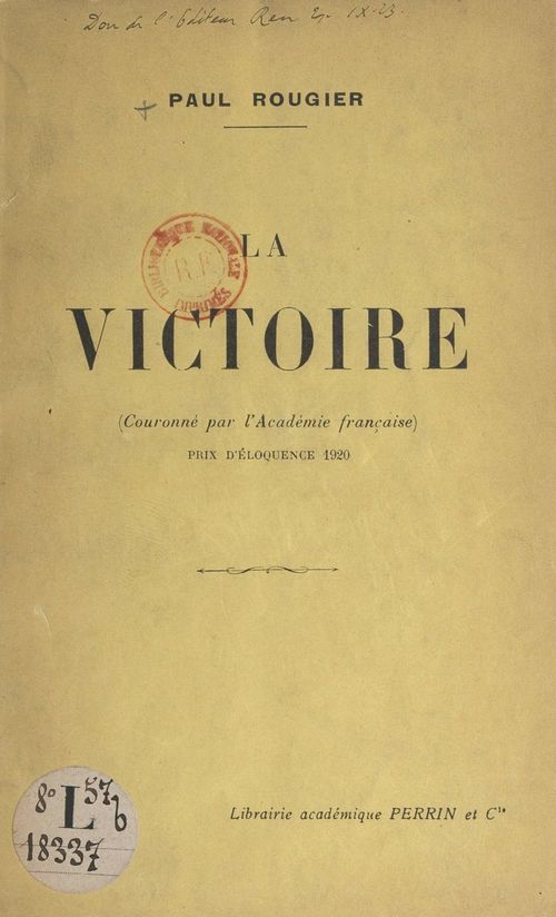 ebook cover of La victoire, by Paul Rougier