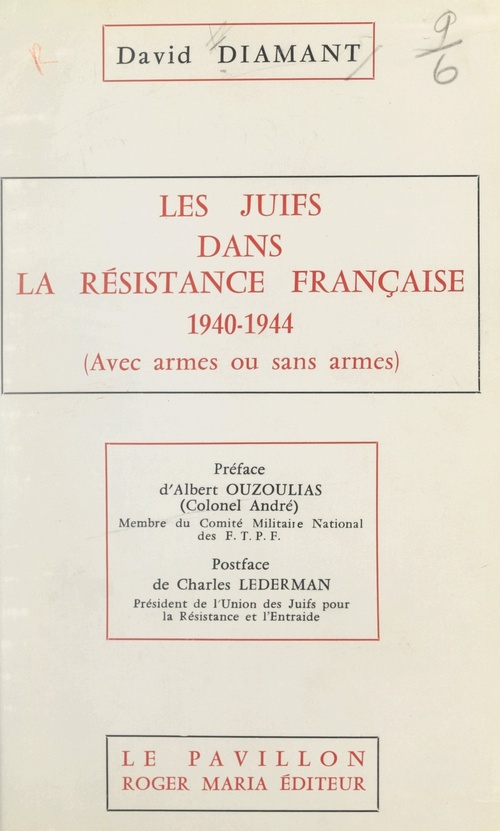 ebook cover of Les Juifs dans la Résistance française, 1940-1944 (avec armes ou sans armes), by David Diamant