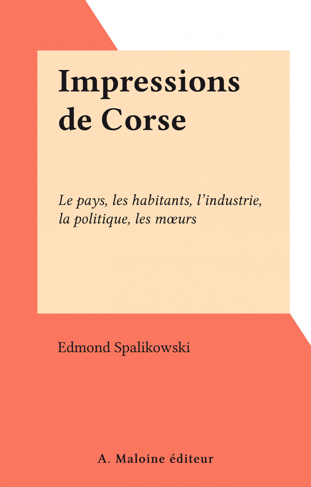 Couverture ebook de Impressions de Corse, de Edmond Spalikowski