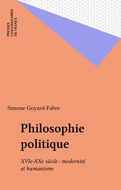 Couverture ebook de Philosophie politique, de Simone Goyard-Fabre