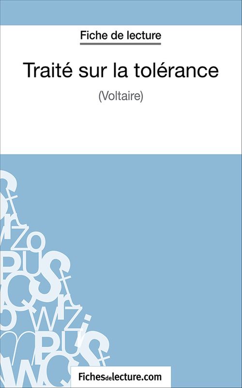 ebook cover of Traité sur la tolérance, by Fichesdelecture.Com, Jessica Z.