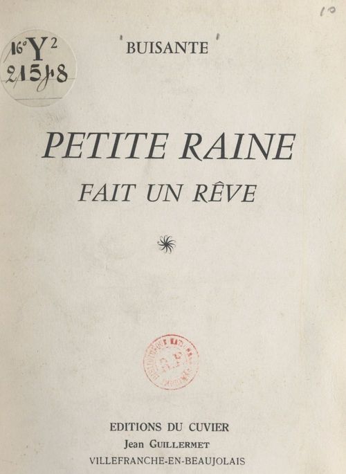 Couverture ebook de Petite Raine fait un rêve, de Buisante