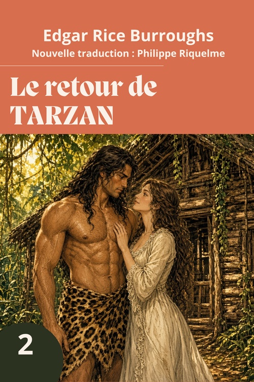ebook cover of Le retour de Tarzan, by Edgar Rice Burroughs