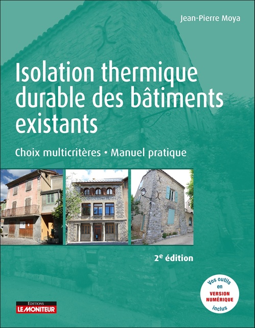 Couverture ebook de Isolation thermique durable des bâtiments existants, de Jean-Pierre Moya, ANAH