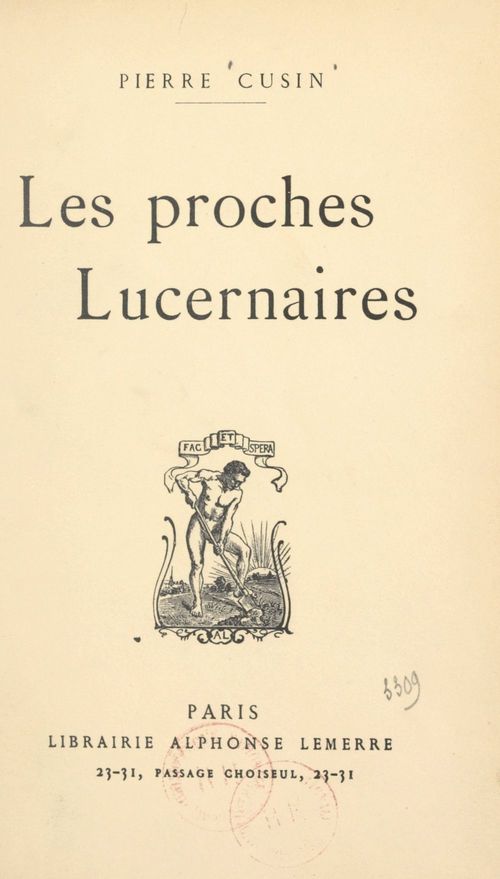 Couverture ebook de Les proches lucernaires, de Pierre Cusin