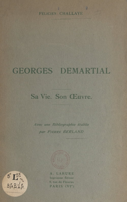 Couverture ebook de Georges Demartial, de Felicien Challaye