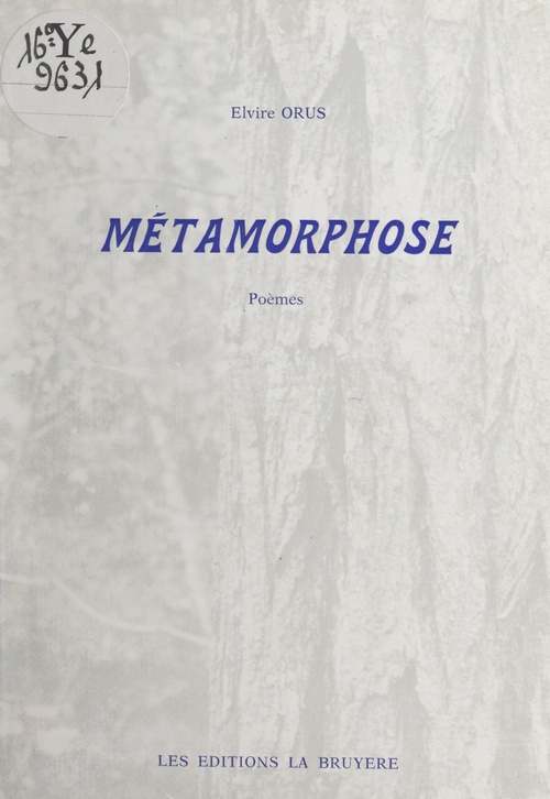 Couverture ebook de Métamorphose, de Elvire Orus