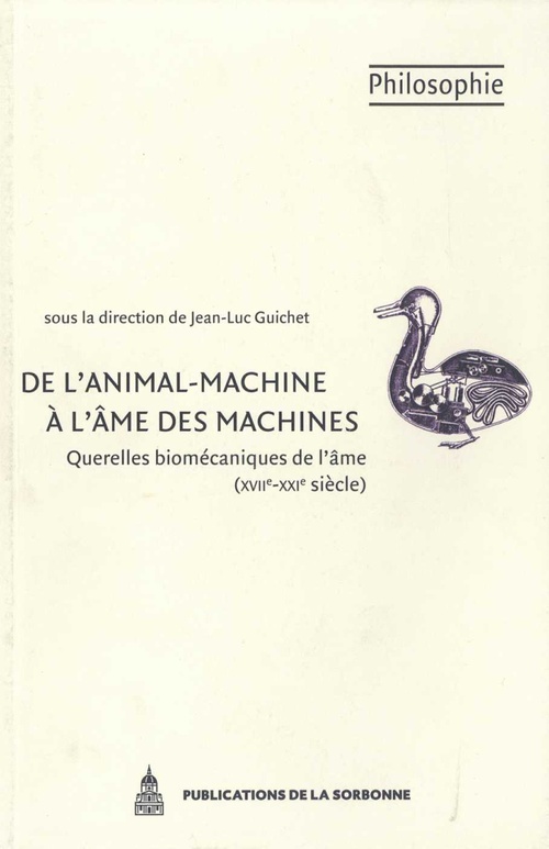ebook cover of De l´animal-machine à l´âme des machines, by Jean-luc Guichet