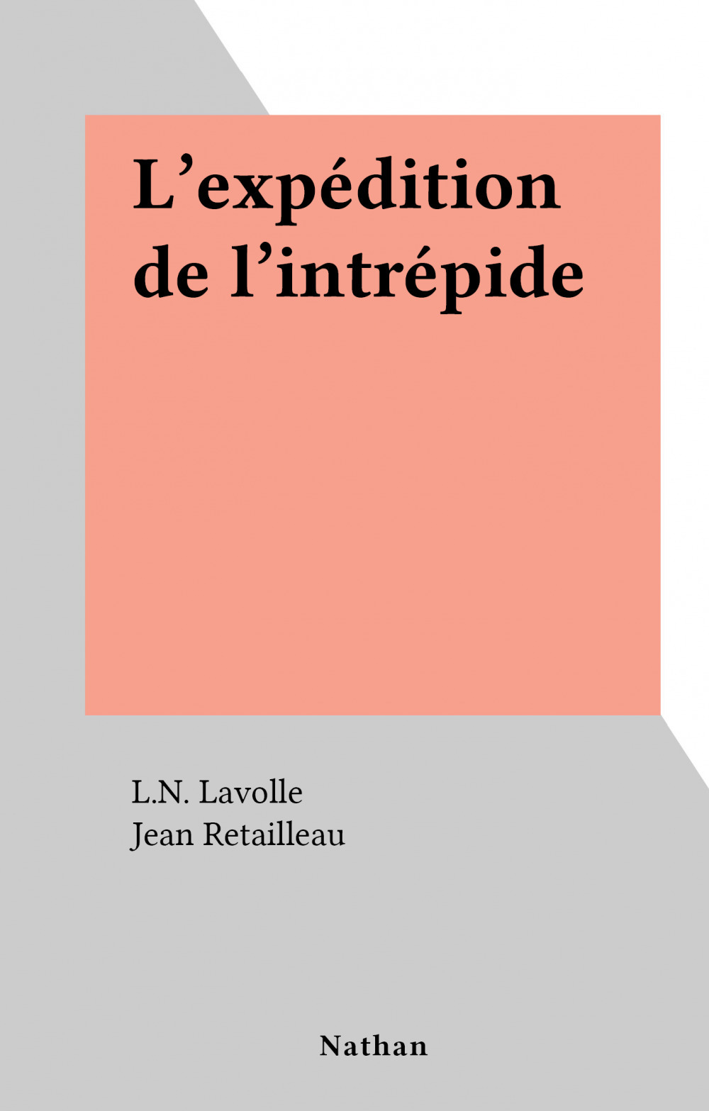 ebook cover of L'expédition de l'intrépide, by L.N. Lavolle