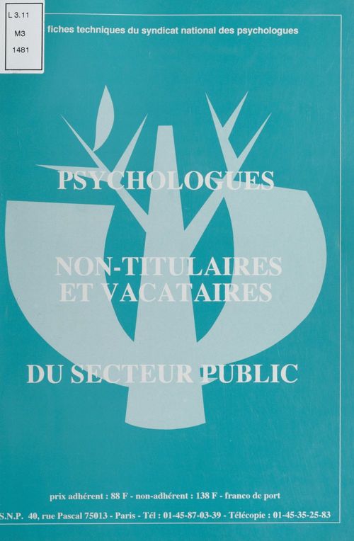 Couverture ebook de Psychologues non-titulaires et vacataires du secteur public, de Syndicat National Des Psychologues