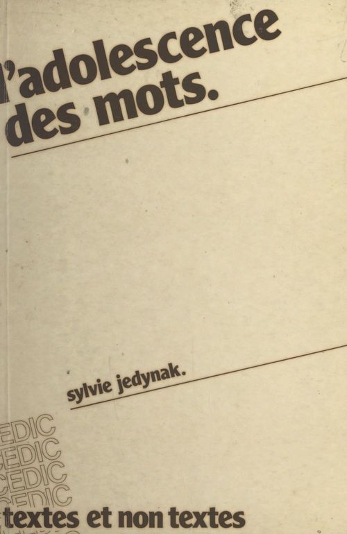 Couverture ebook de L'adolescence des mots, de Sylvie Jedynak