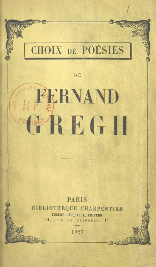 ebook cover of Choix de poésies, by Fernand Gregh
