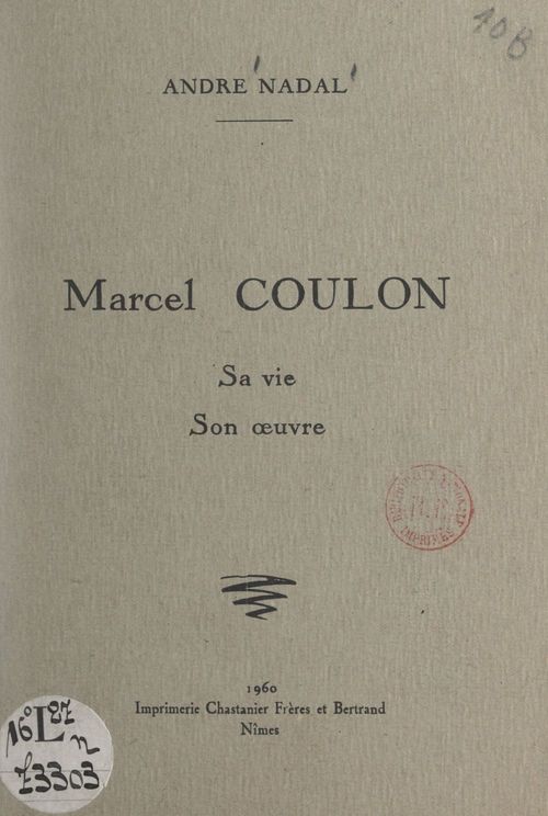 Couverture ebook de Marcel Coulon, de Andre Nadal