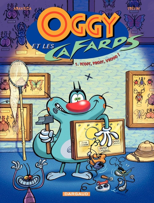 Couverture ebook de Oggy et les  Cafards - Tome 1 - Plouf, Prouf, Vrooo !, de Diego Aranega, Frévin