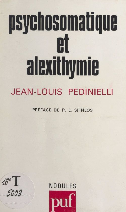 ebook cover of Psychosomatique et alexithymie, by Jean-Louis Pedinielli