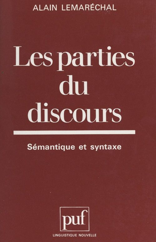 ebook cover of Les parties du discours, by Alain Lemarechal